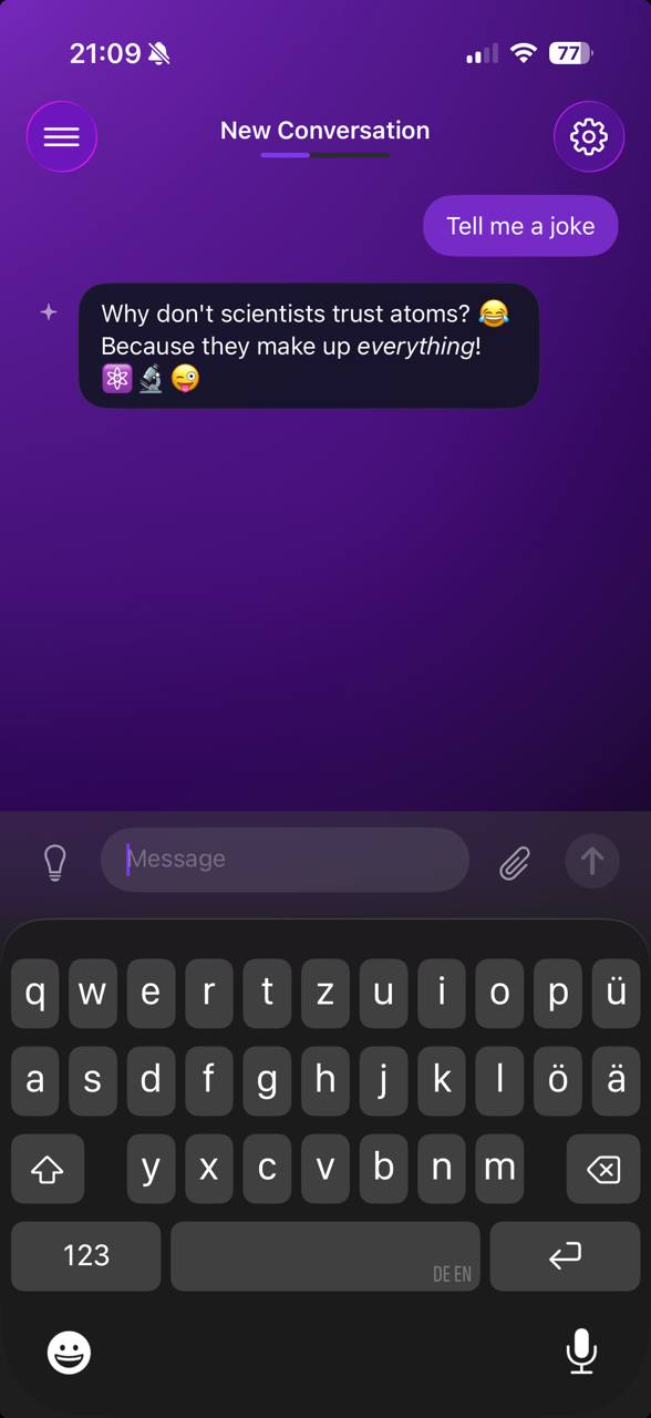 Offllm running locally on an iPhone